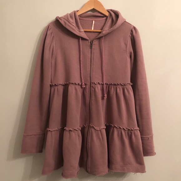 SOLDFree People | Tiered Trapeze zip up Sweatshirt - Picture 2 of 6